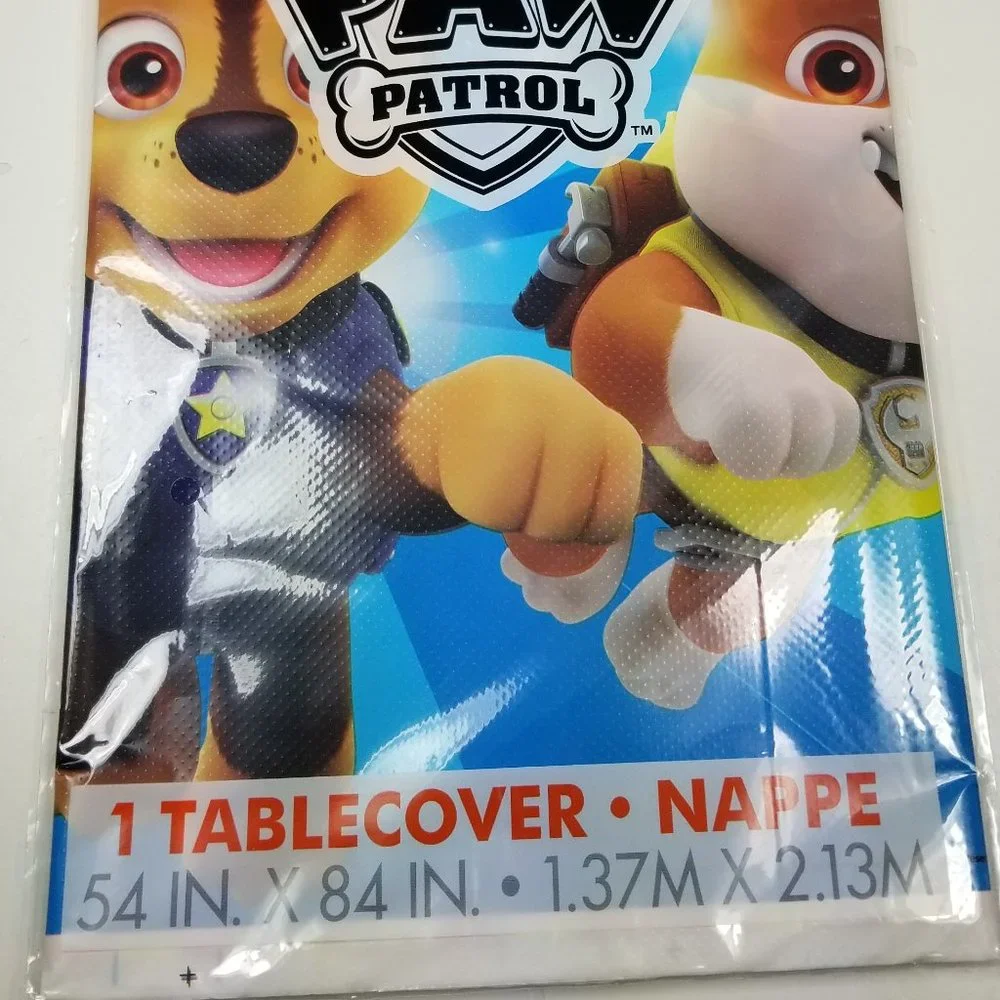 Paw Patrol Birthday set plates, bags, napkins, tablecloth, birthday banner